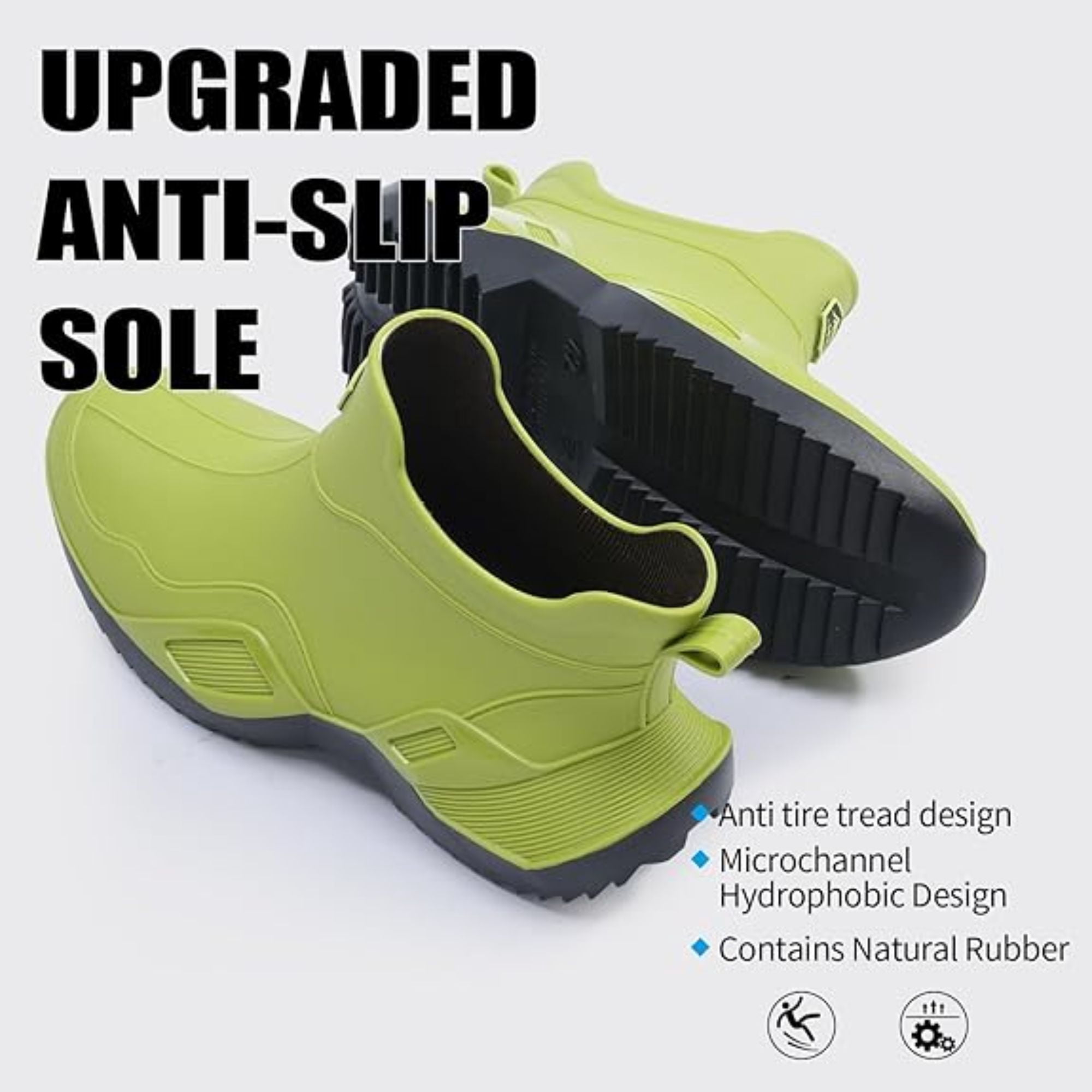 CHICVOMEY Women's Waterproof Rain Boots Anti-Slip Ankle Boots for Gardening Fishing Farming Boating Outdoor Work Traction Sole Short Rain Boots for Women & Men