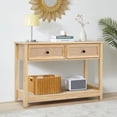 thumbnail image 6 of PHOYAL Boho Console Tables with Drawers Storage, 2 Tier Modern Narrow Sofa Cabinet Table for Entryway Living Room, Natural, 6 of 7