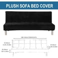 thumbnail image 3 of SHANNA Velvet Futon Cover Stretch Armless Sofa Bed Slipcover Full Size Couch Cover Thick Velvet Fabric Sofa Shield Futon Cover ( Black ), 3 of 8