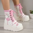 thumbnail image 2 of Dsscvnef New Punk Motorcycle Thick Sole Mid Boot Women's Motorcycle Boot Women's Mid Boot, 2 of 9