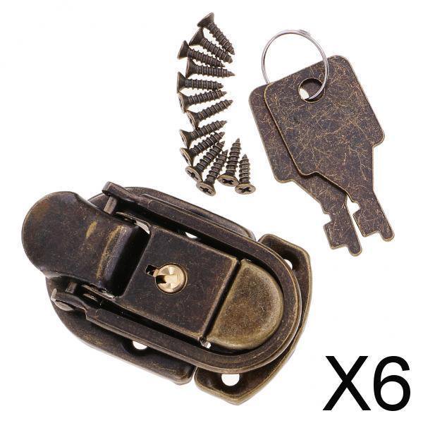 Candado Vintage clásico chino de aleación de 4xZinc con llaves y tornillos coleccionables 6 piezas