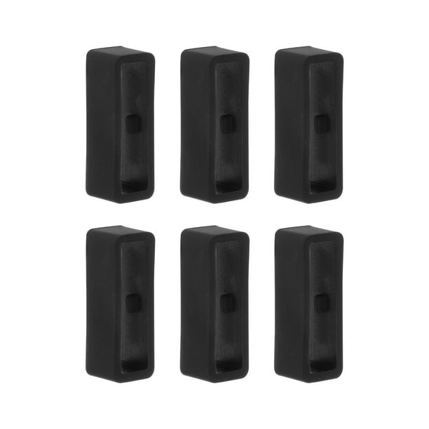 6uds Reloj Correa Lazo Cierre Anillos 20mm Caucho Reloj Soporte Guardián Silicona para Reloj Correa, Negro