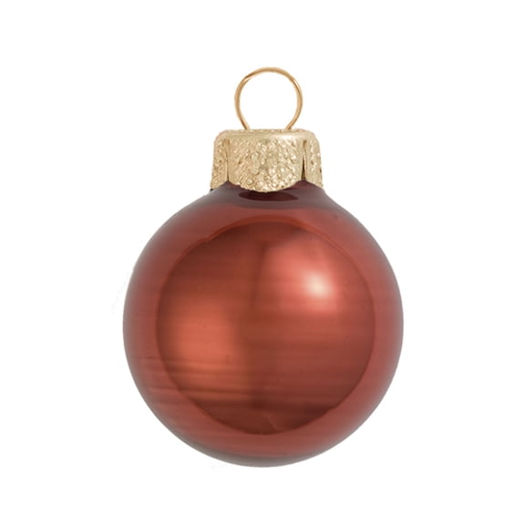 Whitehurst Pearl Finish Glass Christmas Ball Ornaments - 2.75" (70mm) - Chocolate Brown - 12ct