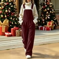 thumbnail image 4 of QIYAGBSA Corduroy Overalls for Women Adjustable Straps Wide Leg Pockets Bib Front Jumpsuit Loose Fit Casual Fall Winter Full Length Trousers for Everyday Wear, 4 of 7