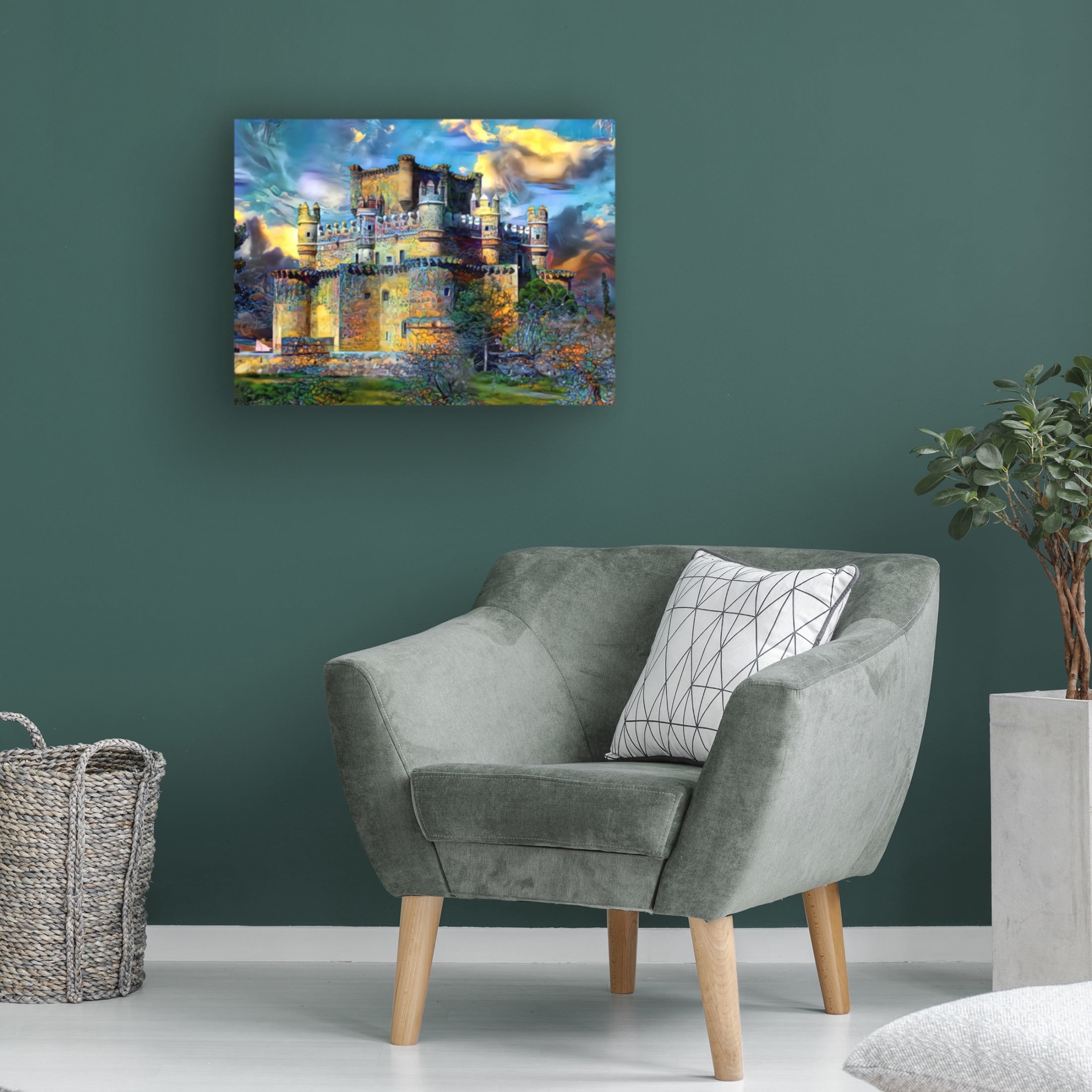 Canvas Wall Art - Pedro Gavidia 'Toledo Spain Guadamur Castle' Wall Art for Living Room, Bedroom, or Office Décor by Trademark Fine Art - 47 x 35 Inches