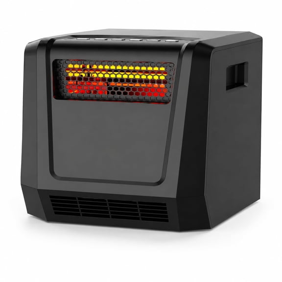 1500W Infrared Space Heater with Remote, Digital Thermostat, 750W/1500W Heat Settings, 12H Timer, Tip-Over and Overheat Protection