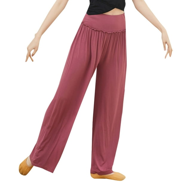 nsendm Female Pants Adult Casual Pants Women Petite Women's Casual Pants  Classical Dance Trousers Wide Legged Straight Women Pants for Work(Hot  Pink