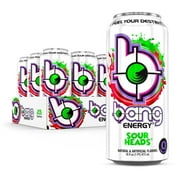 Bang Sour Heads Energy Drink, 16 oz, 12 Pack Cans