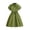 Green*, variant on RUTAYY Children Girls Dress Summer Short Sleeve Casual Solid Color Button Down Cinched Waist Turndown Collar Fashion Beach Dresses