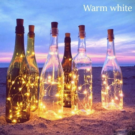 Yinrunx Wine Bottle Lights with Cork, Battery Operated LED Cork Shape Silver Wire Colorful Fairy Mini String Lights for DIY, Party, Decor, Christmas, Halloween,Wedding