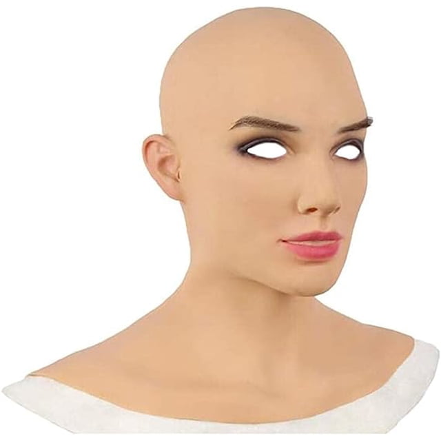 Máscara de látex realista para mujer, máscara de mascarada de Halloween, novedad, máscara de cabeza completa de látex para fiesta