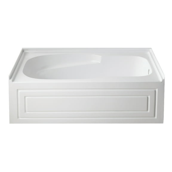 Aqua Eden VTAM6031R21B 60-Inch Anti-Skid Acrylic 3-Wall Alcove Tub with Right Hand Drain Hole, White