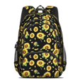 thumbnail image 2 of Sunflower and Butterfly Black Pattern Cute School Backpack Bag with Padded Back and Adjustable Shoulder Straps 16.9 X 12.6 X 5.9 Inches, 2 of 5