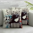 thumbnail image 3 of GOSMITH  Set of 4 Simple Music Throw Pillow Covers Black and White Piano Keyboard Guitar Vinyl Record with Inspirational Quotes Letters Pillow Cases Cushion Cover Cotton Linen 18x18 Inches, 3 of 5