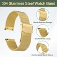 thumbnail image 3 of Mesh Watch Bands for Men Women, Stainless Steel Quick Release Mesh Watch Strap with Tools(20mm, Gold), 3 of 7