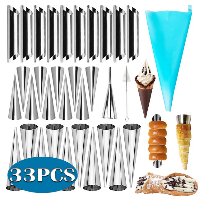 Cream Horn Molds Stainless Steel Roll Horn Forms Conical for Danish