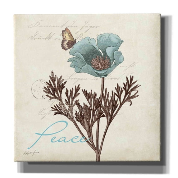 Epic Graffiti 'Touch of Blue I - Peace' by Katie Pertiet, Canvas Wall Art, 26"x26"