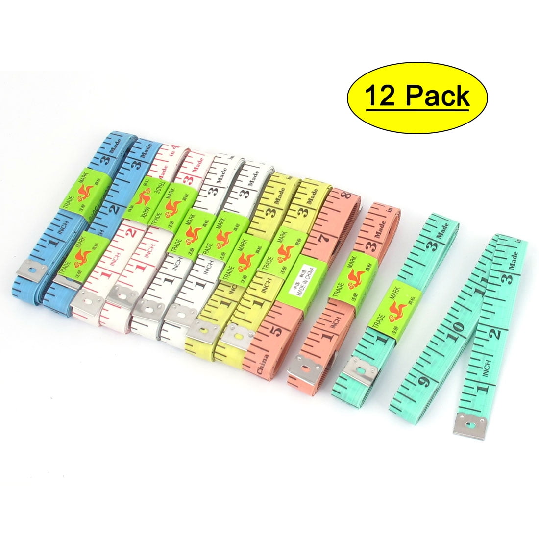 12Pcs Soft Tape Measure For Tailor Sewing Body Measuring Ruler 150CM 