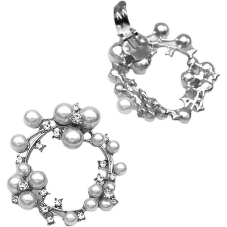 Municipal 2 Pcs Detachable Pearls Wreath Shoe Clips Gold Pearl Garland Shoe Buckles Shoes Jewelry Shoe Embellishments Clips