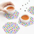 thumbnail image 6 of Bingfone Vintage Bear And Polka Dot Leather Drinks Coasters with Set of 6,Suitable for Home Kitchen,Coffee Cup Coasters Home Gift, 6 of 7