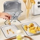 thumbnail image 5 of Juego de 6 Platos de Plástico y Metal En Blanco, Negro y Plateado: Platos para Fruta, Pasteles, Basura y Escupehuesos para Uso Doméstico, Restaurante y Cocina., 5 of 6