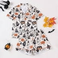thumbnail image 2 of Yuncity Womens Halloween Pajamas Printed Collar Short Sleeve Pajama Short Pants Leisure Cute Pajama Sets Grey Xl, 2 of 9