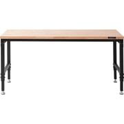 VEVOR Adjustable 28-39.5 Heights Workbench, 72 L X 25 W Garage Worktable with Universal Wheels, 3000 LBS Load Capacity, with Power Outlets