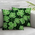 thumbnail image 3 of PHYHOO St. Patrick's Day pillowcase Home decor Lucky four-leaf clover short plush pillow case sofa car decor, 3 of 5