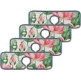 thumbnail image 3 of SKYSONIC Faucet Absorbent Mat 4 Pcs Lotus with Water Lilies and Dragonflies Kitchen Faucet Splash Catcher Washable Counter Drying Pads Behind Faucet for Kitchen Bathroom, 3 of 7