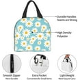 thumbnail image 3 of Sunyuer Insulated Lunch Bag for Women, Daisy Lunch Box, Waterproof Reusable Tote Bag with Pocket, Picnic, 3 of 4