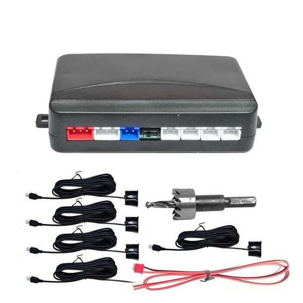 Riwesomey Sensor de marcha atrás para coche, de aparcamiento ultrasónico para coche con 4 sensores de aparcamiento y pantalla LCD retroiluminada, Dispositivos antirrobo No.1 Riwesomey VI009508-01