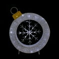 thumbnail image 3 of Northlight LED Lighted Silver Tinsel Ornament with Snowflake Outdoor Christmas Decoration - 21.5", 3 of 6