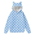 thumbnail image 5 of cocolona Womens Hoodies Fall Winter Long Sleeve Drawstring Hooded Sweatshirts Fashion Casual Loose Polka Print Tops with Pockets, 5 of 5