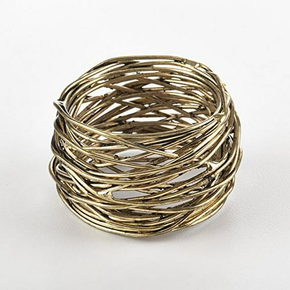 Fennco Styles Metal Design Napkin Rings - Sold Per 4 (Gold)