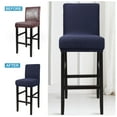 thumbnail image 5 of PiccoCasa Stretch Bar Stool Covers for Counter Short Back Chair Slipcovers Dark Blue 4, 5 of 7