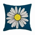 thumbnail image 2 of Yoyauz Navy Blue Pillow Covers 18X18 Inch White Floral Daisy Geometry Decorative Couch Pillow Cases Spring Summer Flower Throw Pillows Farmhouse Home Decor for Room Porch Patio Couch Outdoor, 2 of 5