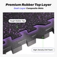 thumbnail image 6 of AIRHOP 0.56in Thick 24 Sq Ft Exercise Equipment Mats, 6 Tiles Upgraded Rubber Top with High Density EVA Foam, Gym Flooring for Home Gym, Heavy Weight Workout, 24 x 24in, Black & Purple, 6 of 8