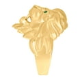 thumbnail image 2 of 10k Yellow Gold Mens Green Cubic Zirconia Leo/lion Animal Zodiac Sign/wildlife Ring 26mm Long Ring for Men, 2 of 2