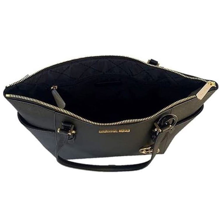 Michael Kors Large Leather Tote, Black with Gold Hardware photo 3