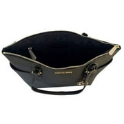 Michael Kors Women Lady Large Leather Shoulder Tote Handbag Purse Bag Black Gold