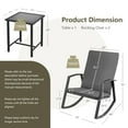 thumbnail image 4 of Costway 3PCS Patio Rattan Rocking Chair Table Furniture Set Yard Cushion Gray, 4 of 10