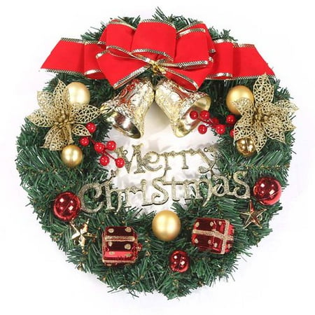 Shop Window Display Christmas Decorations KABOER Christmas Window Door Decoration Hanging Ornament Wreath Xmas Tree Garland Bells ()