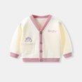 thumbnail image 2 of AherBiu Toddler Girls Clothes Kids Cardigans Button Open Front Long Sleeve Cute Knitted Coats Outwear with Pocket, 2 of 7