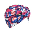 thumbnail image 2 of Pink Soft Stretch Turban Cap for Women Nylon,Spandex Pre-Tied Twisted Turbans Head Scarf for Women Hair Wraps Cover Beanie Cancer Chemo Headwear One Size, 2 of 3