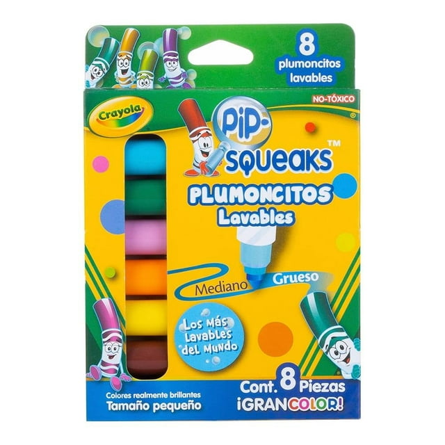 Plumoncitos Crayola Pip- Squeaks Lavables con 8 pzas