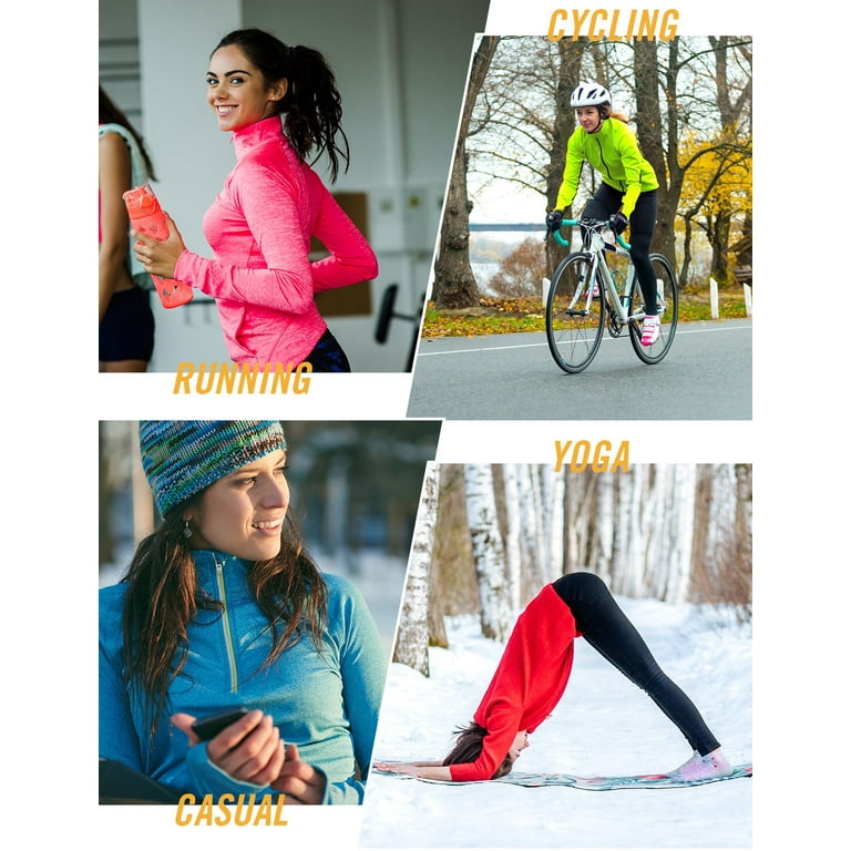 BALEAF Women's Winter Running Gear Thermal Fleece Shirts Half Zip  Thumbholes Long Sleeve Tops Black Size M : : Clothing, Shoes &  Accessories