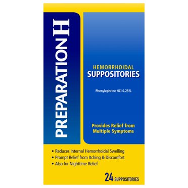 Preparation H Hemorrhoid Suppositories for Itching and Discomfort Relief - 24 Count