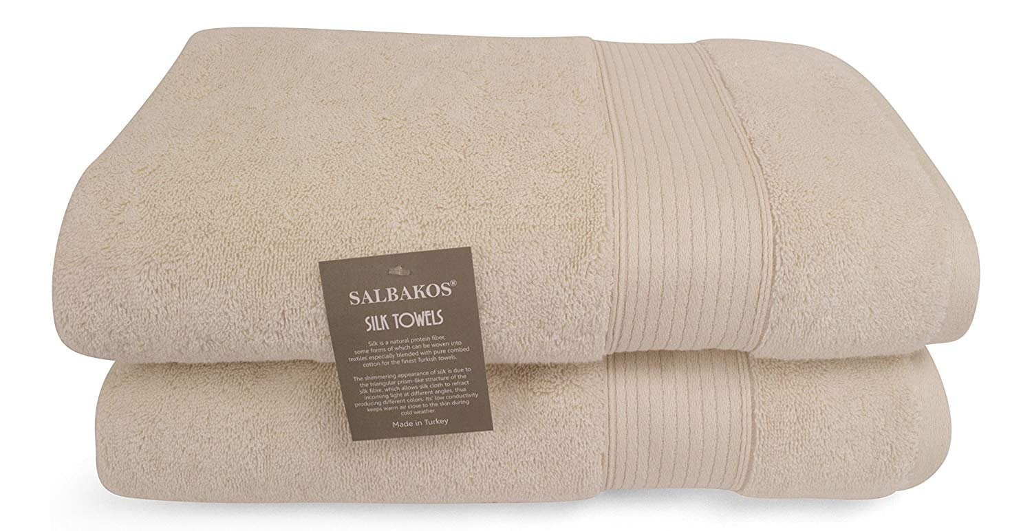 SALBAKOS Fine Italian Silk and Combed Turkish Cotton Bath Towels