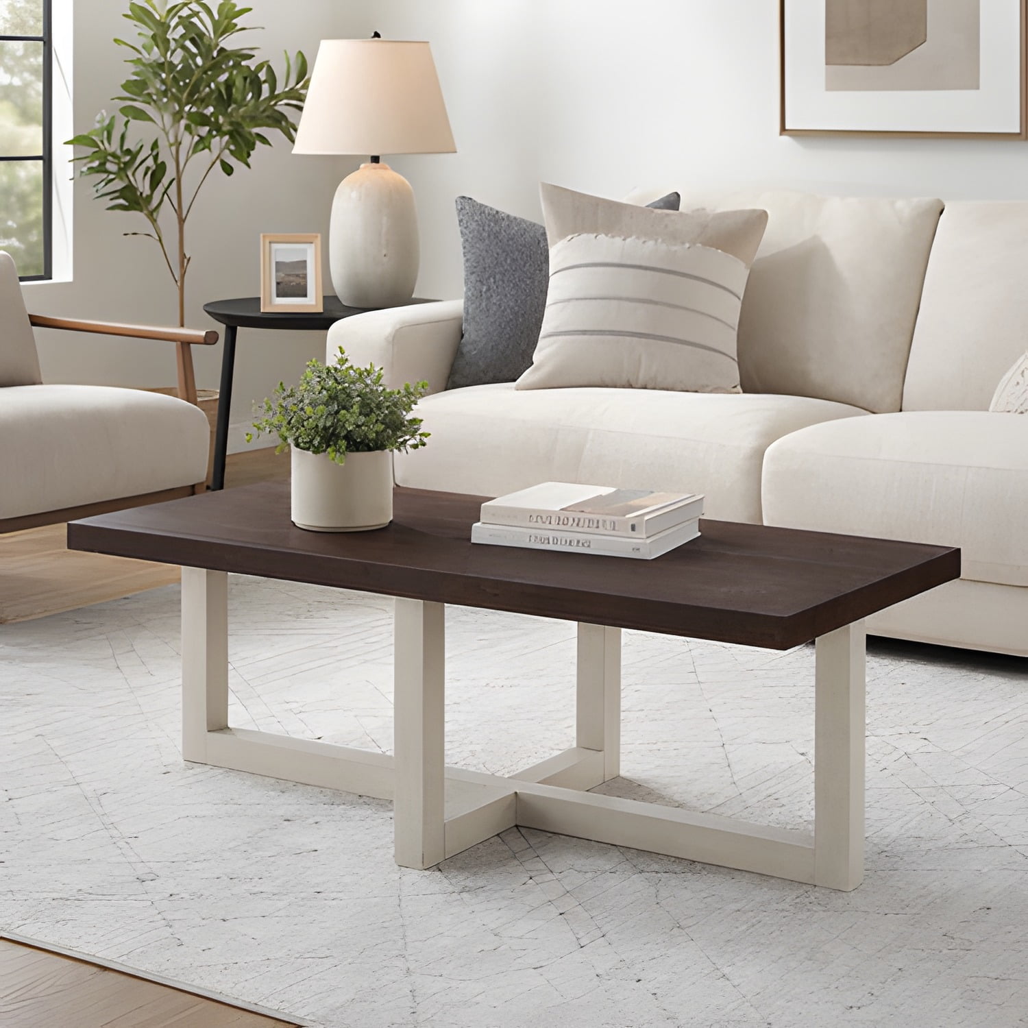 Coffee Table, Walnut White