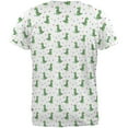 thumbnail image 2 of Christmas Tree Rex T-Rex Dinosaur Pattern All Over Mens T Shirt Multi LG, 2 of 2
